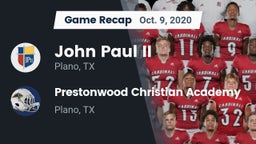 Recap: John Paul II  vs. Prestonwood Christian Academy 2020