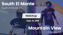 Matchup: South El Monte High vs. Mountain View  2018