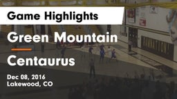 Green Mountain  vs Centaurus  Game Highlights - Dec 08, 2016