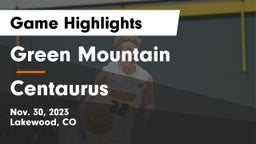 Green Mountain  vs Centaurus  Game Highlights - Nov. 30, 2023