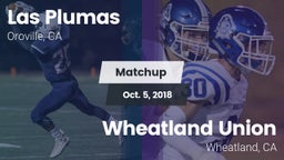 Matchup: Las Plumas High vs. Wheatland Union  2018