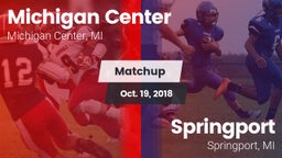 Matchup: Michigan Center vs. Springport  2018