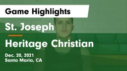 St. Joseph  vs Heritage Christian   Game Highlights - Dec. 20, 2021