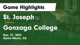 St. Joseph  vs Gonzaga College  Game Highlights - Dec. 27, 2023