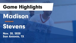 Madison  vs Stevens  Game Highlights - Nov. 20, 2020