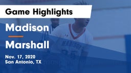Madison  vs Marshall  Game Highlights - Nov. 17, 2020