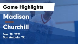 Madison  vs Churchill  Game Highlights - Jan. 20, 2021