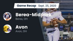 Recap: Berea-Midpark  vs. Avon  2020