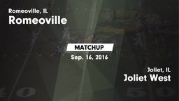 Matchup: Romeoville High vs. Joliet West  2016