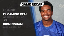 Recap: El Camino Real  vs. Birmingham  2016