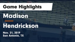 Madison  vs Hendrickson  Game Highlights - Nov. 21, 2019