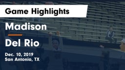 Madison  vs Del Rio  Game Highlights - Dec. 10, 2019