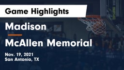 Madison  vs McAllen Memorial  Game Highlights - Nov. 19, 2021