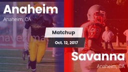 Matchup: Anaheim  vs. Savanna  2017