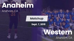 Matchup: Anaheim  vs. Western  2018
