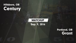 Matchup: Century  vs. Grant  2016