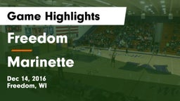 Freedom  vs Marinette  Game Highlights - Dec 14, 2016