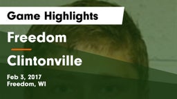 Freedom  vs Clintonville  Game Highlights - Feb 3, 2017
