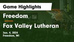 Freedom  vs Fox Valley Lutheran  Game Highlights - Jan. 4, 2024