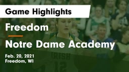 Freedom  vs Notre Dame Academy Game Highlights - Feb. 20, 2021