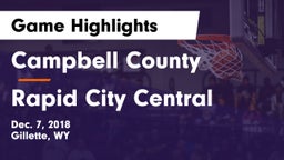 Campbell County  vs Rapid City Central  Game Highlights - Dec. 7, 2018