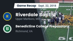 Recap: Riverdale Baptist  vs. Benedictine College Preparatory  2018