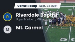 Recap: Riverdale Baptist  vs. Mt. Carmel 2021