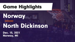 Norway  vs North Dickinson  Game Highlights - Dec. 15, 2021