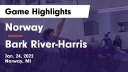 Norway  vs Bark River-Harris  Game Highlights - Jan. 24, 2022
