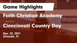 Faith Christian Academy vs Cinncinnati Country Day Game Highlights - Dec. 22, 2021