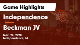Independence  vs Beckman  JV Game Highlights - Nov. 24, 2020