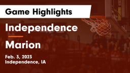 Independence  vs Marion  Game Highlights - Feb. 3, 2023