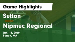 Sutton  vs Nipmuc Regional  Game Highlights - Jan. 11, 2019