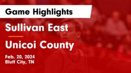 Sullivan East  vs Unicoi County  Game Highlights - Feb. 20, 2024