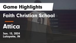 Faith Christian School vs Attica  Game Highlights - Jan. 13, 2024