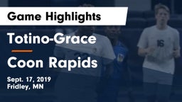 Totino-Grace  vs Coon Rapids  Game Highlights - Sept. 17, 2019