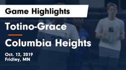 Totino-Grace  vs Columbia Heights  Game Highlights - Oct. 12, 2019