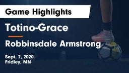 Totino-Grace  vs Robbinsdale Armstrong  Game Highlights - Sept. 2, 2020