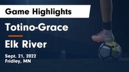 Totino-Grace  vs Elk River  Game Highlights - Sept. 21, 2022