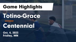 Totino-Grace  vs Centennial  Game Highlights - Oct. 4, 2023