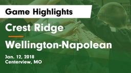 Crest Ridge  vs Wellington-Napolean Game Highlights - Jan. 12, 2018