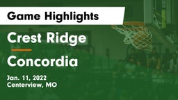 Crest Ridge  vs Concordia Game Highlights - Jan. 11, 2022