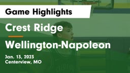 Crest Ridge  vs Wellington-Napoleon  Game Highlights - Jan. 13, 2023
