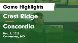 Crest Ridge  vs Concordia  Game Highlights - Dec. 5, 2023