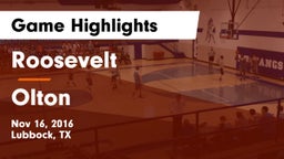Roosevelt  vs Olton  Game Highlights - Nov 16, 2016