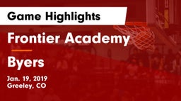 Frontier Academy  vs Byers  Game Highlights - Jan. 19, 2019