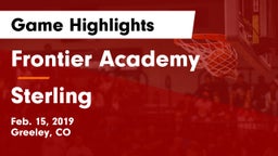 Frontier Academy  vs Sterling  Game Highlights - Feb. 15, 2019