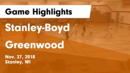Stanley-Boyd  vs Greenwood  Game Highlights - Nov. 27, 2018