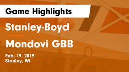 Stanley-Boyd  vs Mondovi GBB Game Highlights - Feb. 19, 2019