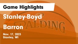 Stanley-Boyd  vs Barron  Game Highlights - Nov. 17, 2023